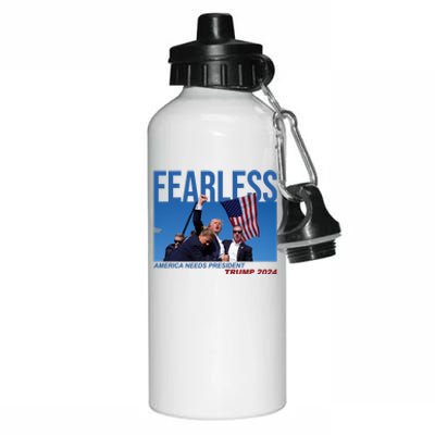 Fearless America Needs President Trump 2024 Aluminum Water Bottle 