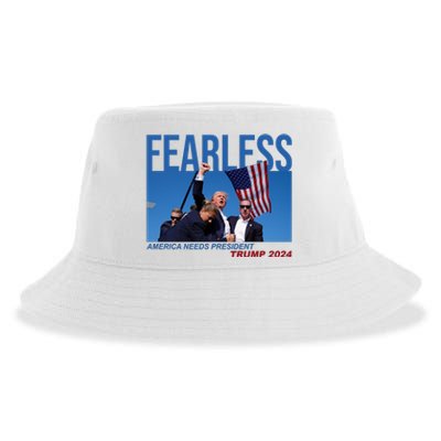 Fearless America Needs President Trump 2024 Sustainable Bucket Hat