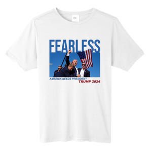 Fearless America Needs President Trump 2024 Tall Fusion ChromaSoft Performance T-Shirt