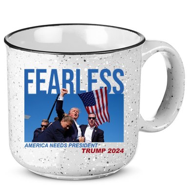 Fearless America Needs President Trump 2024 15oz Campfire Ceramic Mug