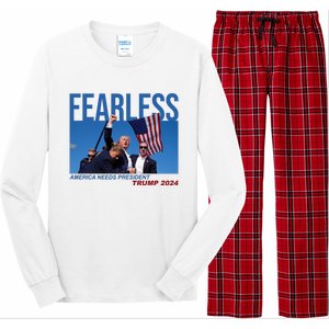 Fearless America Needs President Trump 2024 Long Sleeve Pajama Set