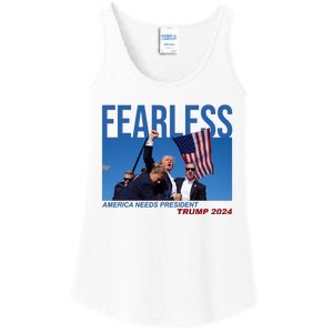 Fearless America Needs President Trump 2024 Ladies Essential Tank