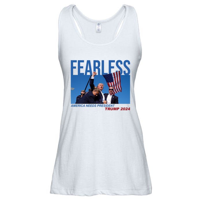 Fearless America Needs President Trump 2024 Ladies Essential Flowy Tank