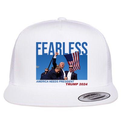 Fearless America Needs President Trump 2024 Flat Bill Trucker Hat