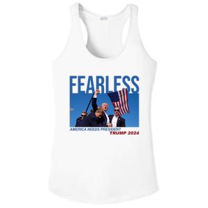 Fearless America Needs President Trump 2024 Ladies PosiCharge Competitor Racerback Tank