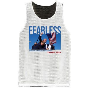 Fearless America Needs President Trump 2024 Mesh Reversible Basketball Jersey Tank