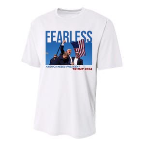 Fearless America Needs President Trump 2024 Performance Sprint T-Shirt