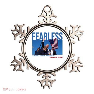 Fearless America Needs President Trump 2024 Metallic Star Ornament