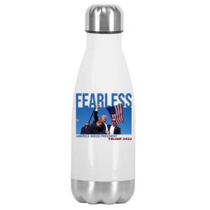 Fearless America Needs President Trump 2024 Stainless Steel Insulated Water Bottle