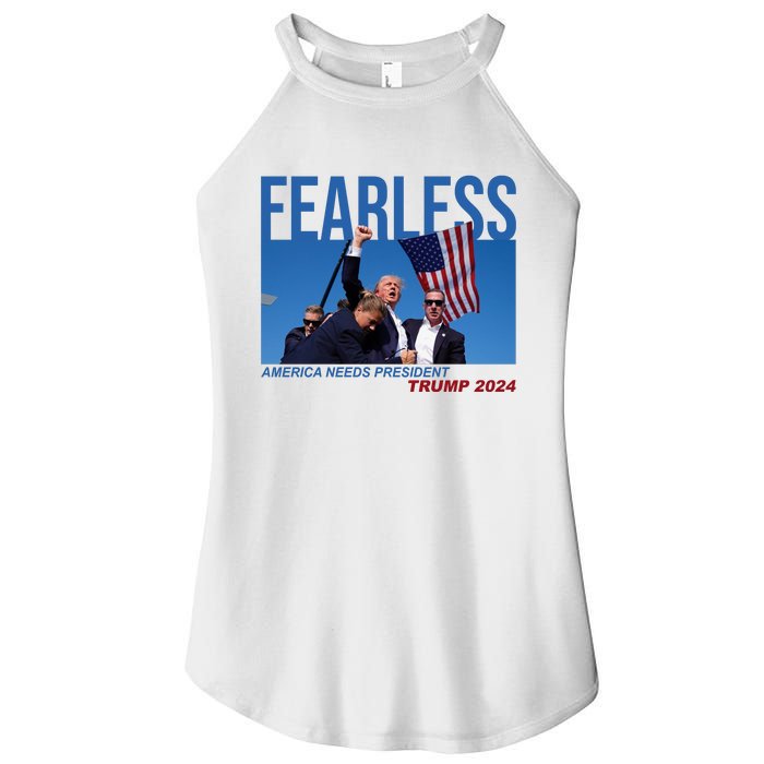 Fearless America Needs President Trump 2024 Women's Perfect Tri Rocker Tank