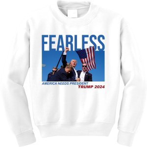 Fearless America Needs President Trump 2024 Kids Sweatshirt