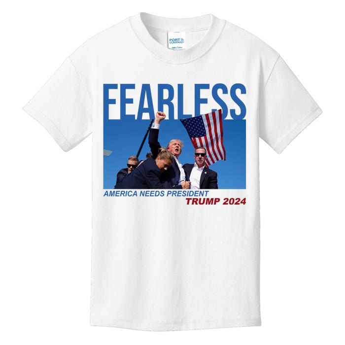 Fearless America Needs President Trump 2024 Kids T-Shirt