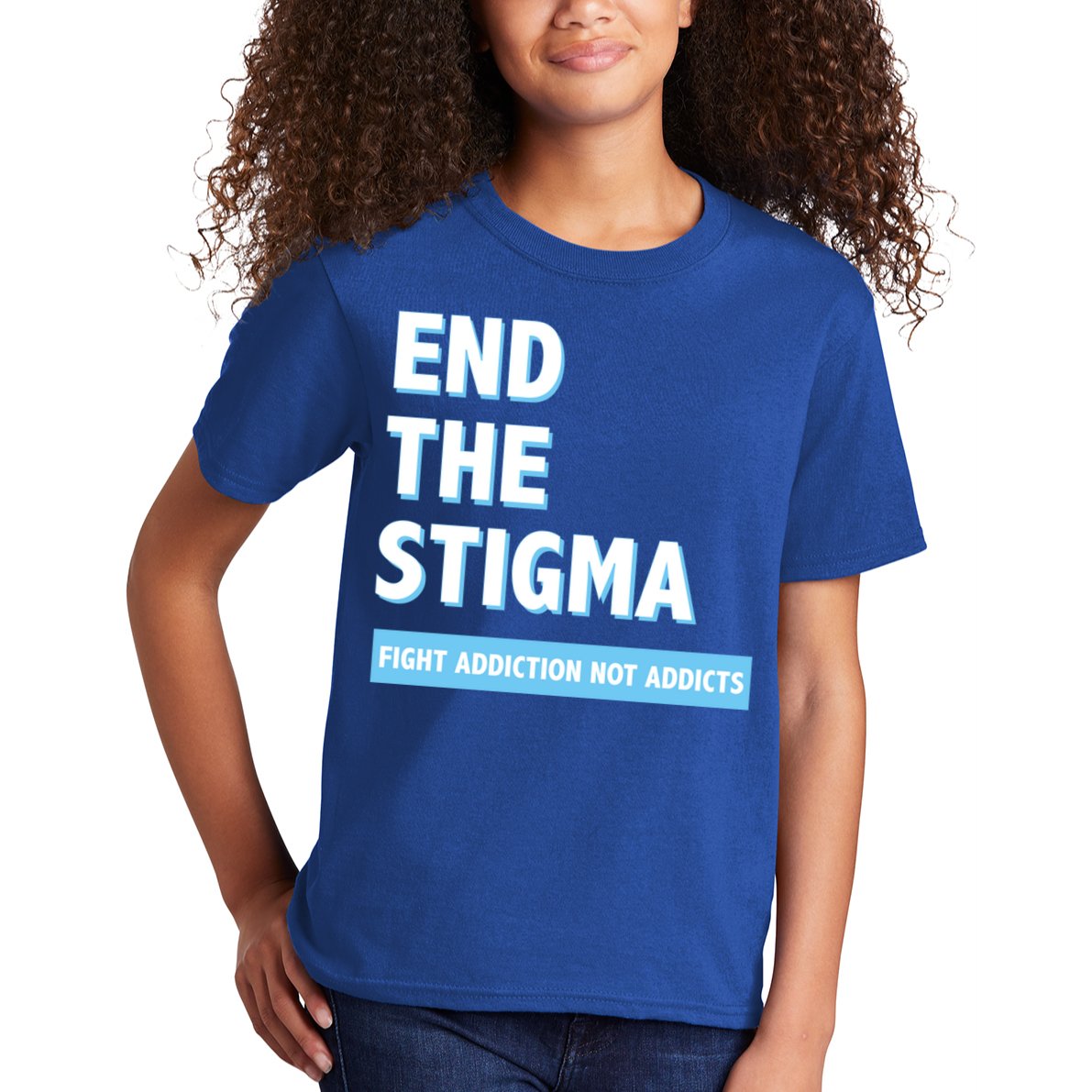 Fight Addiction Not Addicts End The Stigma Awareness Gift Kids T-Shirt