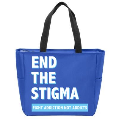 Fight Addiction Not Addicts End The Stigma Awareness Gift Zip Tote Bag