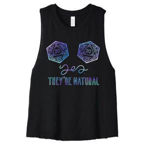 Fantasy Art Nerdy Gaming Yes Theyre Natural Women's Racerback Cropped Tank