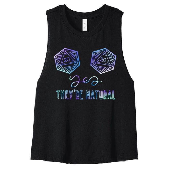 Fantasy Art Nerdy Gaming Yes Theyre Natural Women's Racerback Cropped Tank