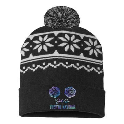 Fantasy Art Nerdy Gaming Yes Theyre Natural USA-Made Snowflake Beanie