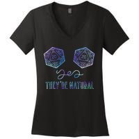 Fantasy Art Nerdy Gaming Yes Theyre Natural Women's V-Neck T-Shirt