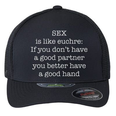 Funny Adult Novelty Euchre Flexfit Unipanel Trucker Cap