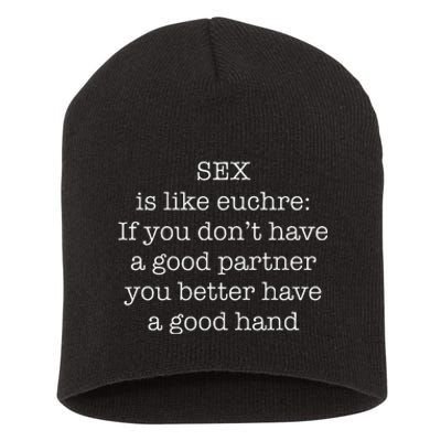 Funny Adult Novelty Euchre Short Acrylic Beanie