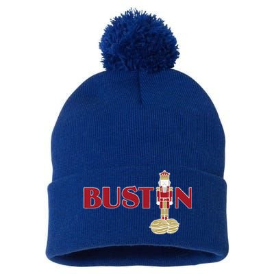 Funny Adult Nut Cracker Bustin Gym Christmas Weightlifting Pom Pom 12in Knit Beanie