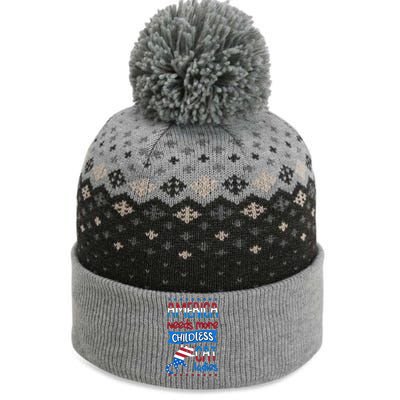 Funny America Needs More Childless Cat Ladies 2024 Election The Baniff Cuffed Pom Beanie