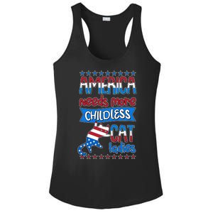 Funny America Needs More Childless Cat Ladies 2024 Election Ladies PosiCharge Competitor Racerback Tank