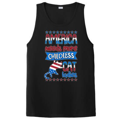 Funny America Needs More Childless Cat Ladies 2024 Election PosiCharge Competitor Tank