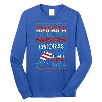 Funny America Needs More Childless Cat Ladies 2024 Election Long Sleeve Shirt