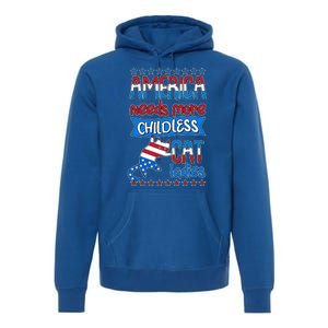 Funny America Needs More Childless Cat Ladies 2024 Election Premium Hoodie