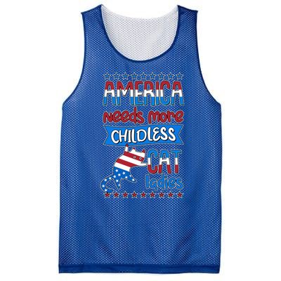 Funny America Needs More Childless Cat Ladies 2024 Election Mesh Reversible Basketball Jersey Tank