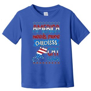 Funny America Needs More Childless Cat Ladies 2024 Election Toddler T-Shirt