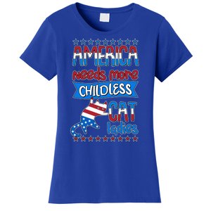 Funny America Needs More Childless Cat Ladies 2024 Election Women's T-Shirt