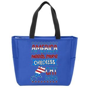 Funny America Needs More Childless Cat Ladies 2024 Election Zip Tote Bag