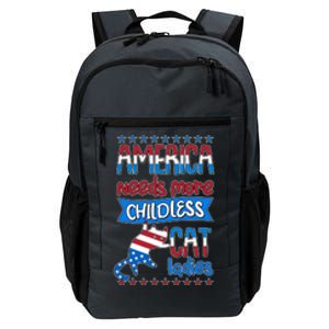 Funny America Needs More Childless Cat Ladies 2024 Election Daily Commute Backpack