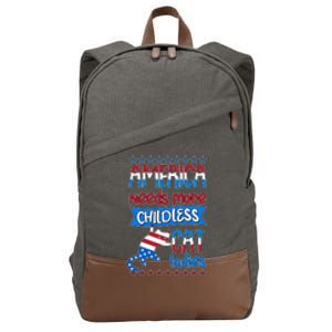 Funny America Needs More Childless Cat Ladies 2024 Election Cotton Canvas Backpack