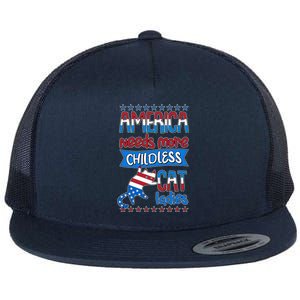 Funny America Needs More Childless Cat Ladies 2024 Election Flat Bill Trucker Hat