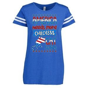 Funny America Needs More Childless Cat Ladies 2024 Election Enza Ladies Jersey Football T-Shirt