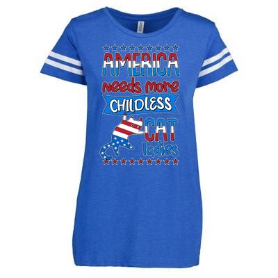 Funny America Needs More Childless Cat Ladies 2024 Election Enza Ladies Jersey Football T-Shirt