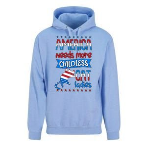 Funny America Needs More Childless Cat Ladies 2024 Election Unisex Surf Hoodie