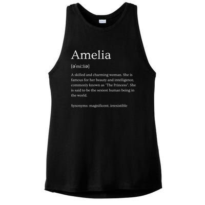 Funny Amelia Name Meaning Gift Ladies PosiCharge Tri-Blend Wicking Tank