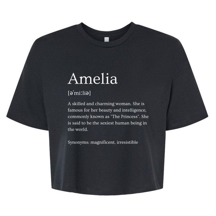 Funny Amelia Name Meaning Gift Bella+Canvas Jersey Crop Tee