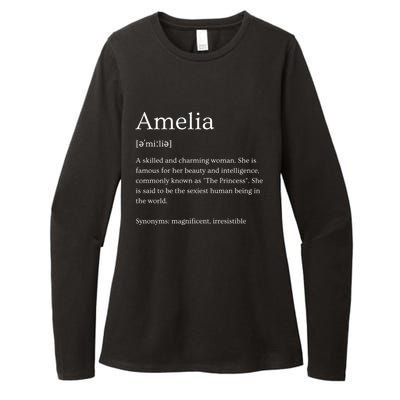 Funny Amelia Name Meaning Gift Womens CVC Long Sleeve Shirt