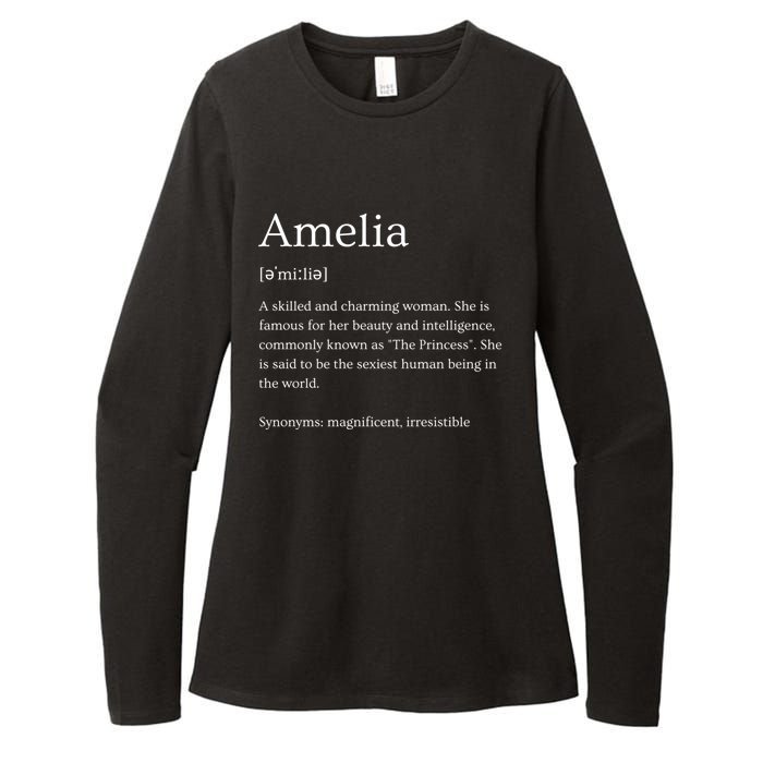 Funny Amelia Name Meaning Gift Womens CVC Long Sleeve Shirt