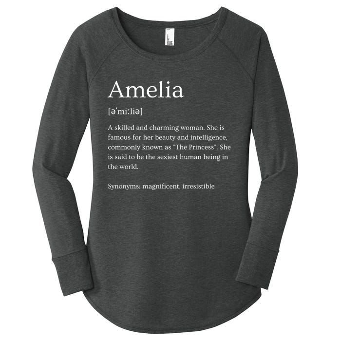 Funny Amelia Name Meaning Gift Women's Perfect Tri Tunic Long Sleeve Shirt