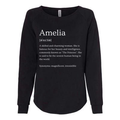 Funny Amelia Name Meaning Gift Womens California Wash Sweatshirt