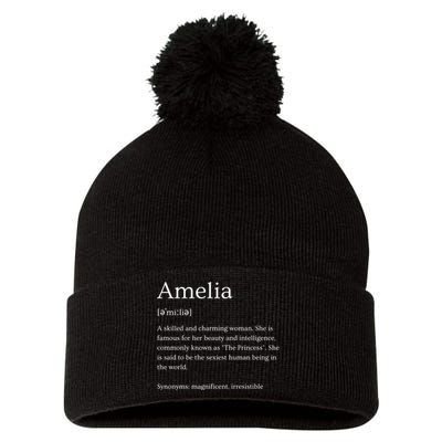 Funny Amelia Name Meaning Gift Pom Pom 12in Knit Beanie