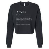 Funny Amelia Name Meaning Gift Cropped Pullover Crew