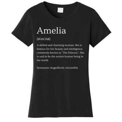 Funny Amelia Name Meaning Gift Women's T-Shirt