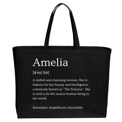 Funny Amelia Name Meaning Gift Cotton Canvas Jumbo Tote